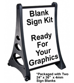 Ultimate Quick-Load ''A'' Frame Sidewalk / Curb Sign Kit - Ready for your graphics