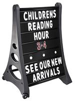 Ultimate Quick-Load ''A'' Frame Sidewalk / Curb Sign Kit with Letters - Black Face