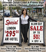 Magic Master QLA-XL-DLX-MB rolling a-frame sidewalk sign.