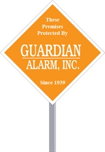 Security Yard Signs - Diamond Shape - Stake Included