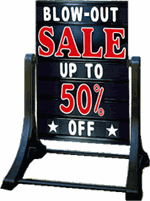 Swinger Sidewalk Sign Kit - DELUXE - Black Sign Face