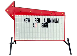 A-6 Arrow Portable Roadside Sign in Aluminum or Steel