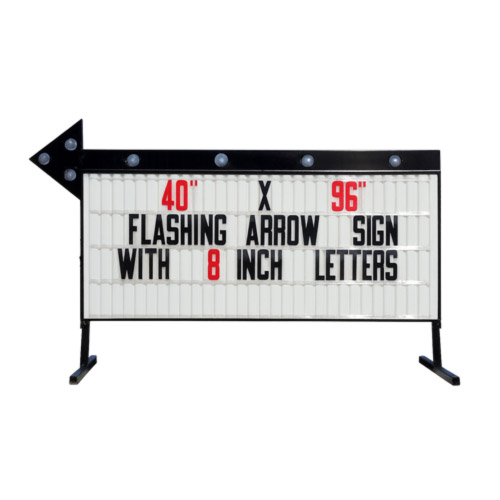 Portable Roadside Sign with Arrow - 48x96 Lighted (A-1)