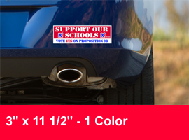 Bumper Sticker Special - 3 inch x 11 1/2 inch - 1 Color
