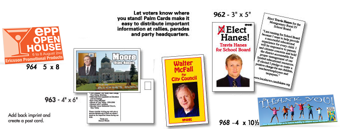 Palm Cards and Political Rally Cards