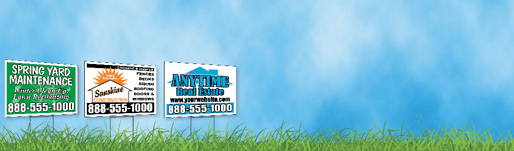 Cheap Custom Yard Signs – Fast, Reliable Printing Since 2001 Cheap custom yard signs featuring landscaping, construction, and real estate designs with highlights like bulk discounts, 20+ years of experience, and nationwide shipping.