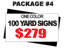 24 x 18 Yard Signs Package #4 - 50 Signs 1 Color Free Stakes Free Shipping