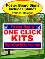 Political Poster Board Yard Signs With Stakes