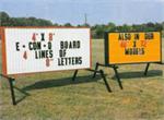 Portable sign track and repacement faces.