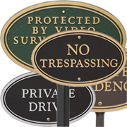 Property Sign Plaques, No Trespassing, Video Surveillance, Private Residence, Private Drive Signs