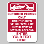 Customer Parking Only Sign Designer