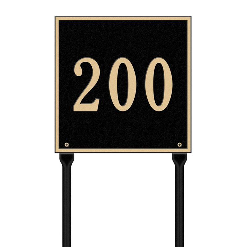 Square Standard Address Plaque Lawn Sign One Line