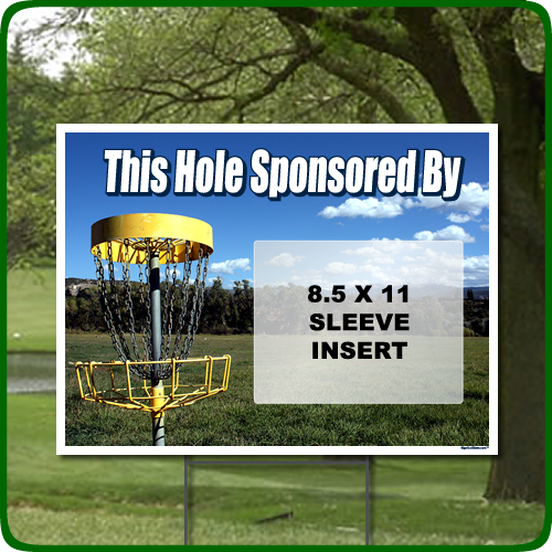 Disc Golf Hole Sponsor Sign Full Color with Clear Sleeve