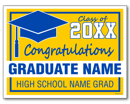 Custom Graduation Sign 24x18 Yard With Stake Custom Graduation Sign 24x18 Yard
