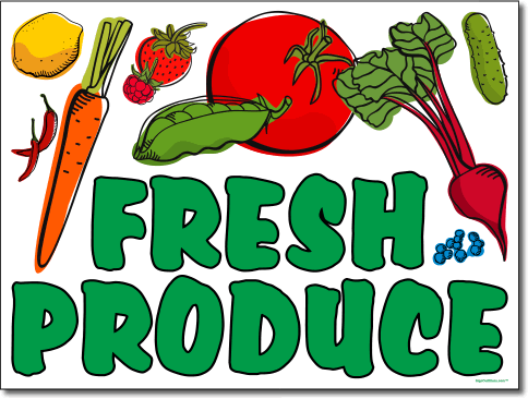 Fresh Produce Yard Sign - Full Color
