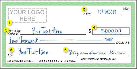 Giant Check Custom Colors