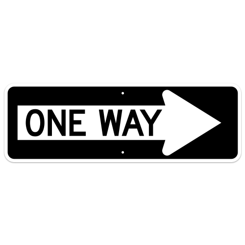 UNICOR Shopping: ONE WAY Sign with Right Arrow