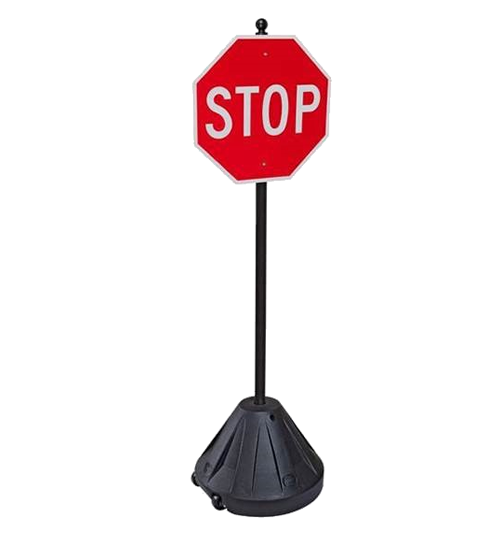 Stop Sign with Rolling Portable Pole