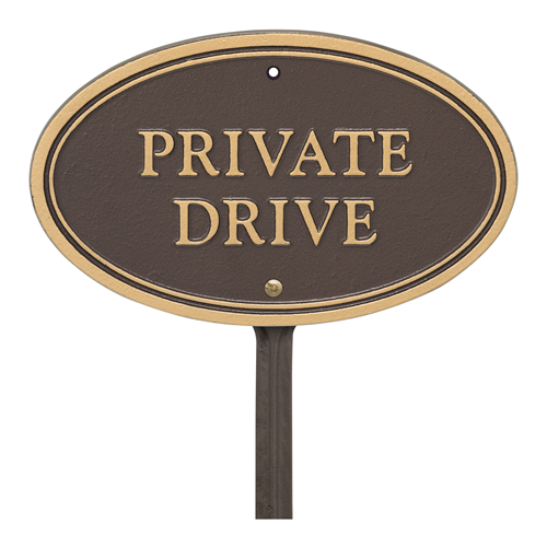 Private drive property sign lawn oval