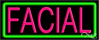 Facial with Green Border Neon Sign - Regular Design