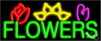 Flowers with Flower Graphic Neon Sign - Regular Design