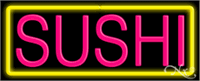 Sushi with Yellow Border Neon Sign - Regular Design