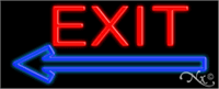 Exit with Left Arrow Neon Sign - Regular Design