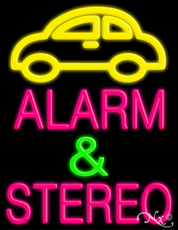 Alarm & Stereo Neon Sign - Large Size Design