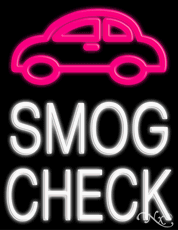 Smog Check Neon Sign - Large Size Design