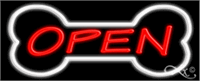 Open with Bone Graphic Neon Sign - Regular Design
