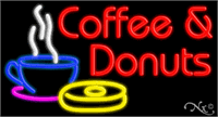 Coffee & Donuts Neon Sign - Large Size Design