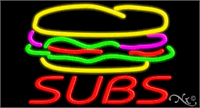 Subs Neon Sign - Large Size Design