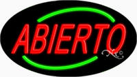 Abierto Neon Sign - Oval Design