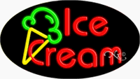 Ice Cream Neon Sign - Oval Design