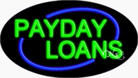 Payday Loans Neon Sign - Oval Design