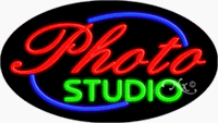 Photo Studio Neon Sign - Oval Design