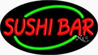 Sushi Bar Neon Sign - Oval Design
