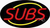 Subs Neon Sign - Oval Design