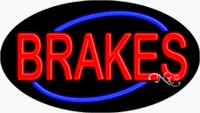 Brakes Neon Sign - Oval Design
