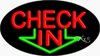 Check In Neon Sign - Oval Design