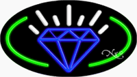 Diamond Graphic Neon Sign - Oval Design