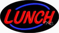 Lunch Neon Sign - Oval Design