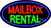 Mailbox Rental Neon Sign - Oval Design