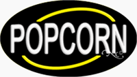 Popcorn Neon Sign - Oval Design