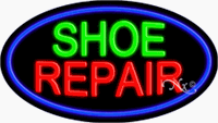 Shoe Repair Neon Sign - Oval Design