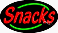 Snacks Neon Sign - Oval Design