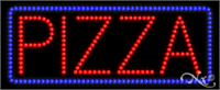 Pizza with Blue Border LED Sign - Regular Design