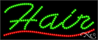 Hair in Italic Font LED Sign