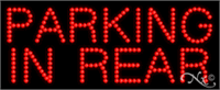 Parking In Rear LED Sign - Regular Design