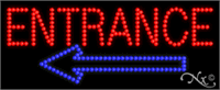 Entrance with Left Arrow LED Sign